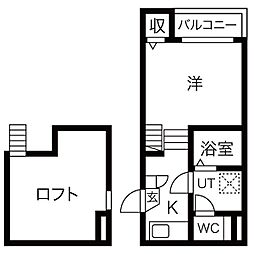 BelleDemeure 1Kの間取図画像