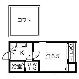コンパートハウス本陣 1Kの間取図画像