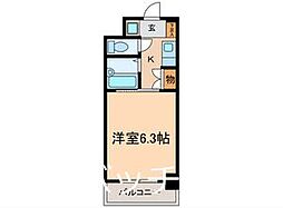 ヴァンテージ本陣 1Kの間取図画像