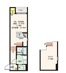 シルバーコート藤が丘 1Kの間取図画像