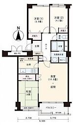 東急クリエール藤が丘A館 3LDKの間取図画像