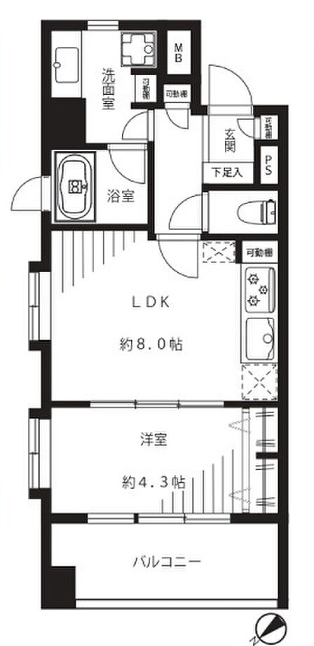 1LDK 間取り