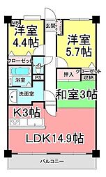 ダイアパレスウエストシティ四季の杜 3LDKの間取図画像