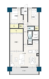 パストラーレ天理 3LDKの間取図画像