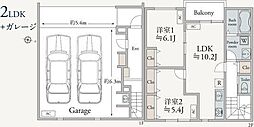 Moto Garage 2LDKの間取図画像