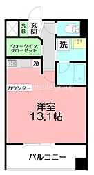 オパールマンション ワンルームの間取図画像