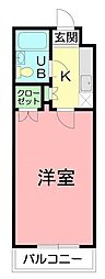 オッコーユースピア本厚木NO1 1Kの間取図画像