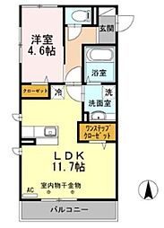 ファインフレッサ 1LDKの間取図画像
