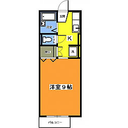 アゼリア 1Kの間取図画像