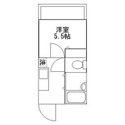 タミーハイツ 1Kの間取図画像