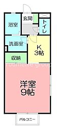 ヴィラージュ本厚木 1Kの間取図画像
