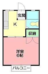 サンハイツ 1Kの間取図画像
