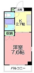 ソレイユ三和 1Kの間取図画像