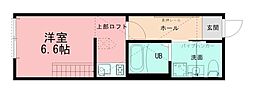 ハイロフト海老名 1Kの間取図画像