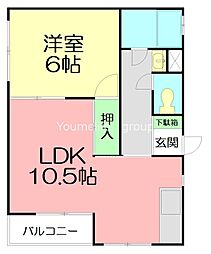 ニチモ日吉第1コーポラス 1LDKの間取図画像