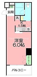AZENIA ワンルームの間取図画像