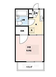 シャトル海老名 ワンルームの間取図画像