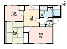 コトー・エピA 3DKの間取図画像