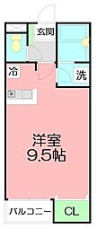 ポスト&ビーム木の家B棟 ワンルームの間取図画像