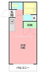 リバータウン松枝 ワンルームの間取図画像