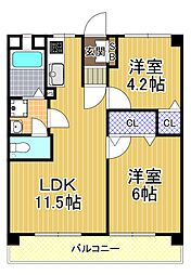 此花厚生年金住宅1号棟 2LDKの間取図画像
