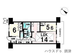 ローレルスクエア健都ザ・レジデンスセカンドステージ 2LDKの間取図画像