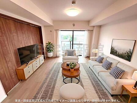 家族団らんの場所としてゆったりと居心地の良いリビングです。