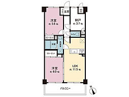 フローレンスパレス多摩川中野島 2SLDKの間取図画像