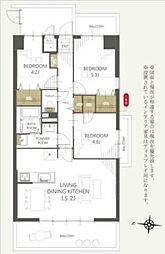 エバーグリーン福山西町 3LDKの間取図画像