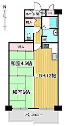 エクセレンス山本 2LDKの間取図画像