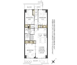 杁中スカイタウンA棟 3LDKの間取図画像