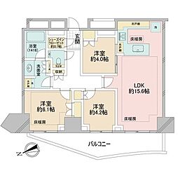 パークタワー東中野グランドエア 3LDKの間取図画像