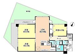 エクセル熊取 3LDKの間取図画像