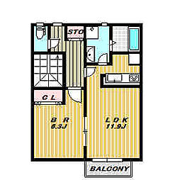 ローヤル神山 1LDKの間取図画像
