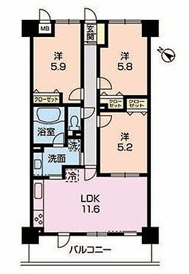 間取り ベルフォート小田急相模原 2階/-