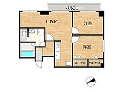 シンエーハイツ千種 2LDKの間取図画像