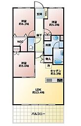 ポレスター高崎テラス 3LDKの間取図画像