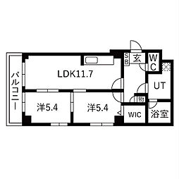フィーブルサカエ 2LDKの間取図画像