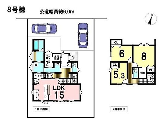 間取り グローバルガーデン鈴鹿市稲生塩屋2期　全6棟　8号棟