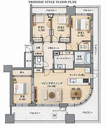 グランファーレ札幌菊水グランシェール 4LDKの間取図画像
