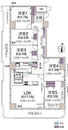 シャトーム北4条プラザ19 5LDKの間取図画像