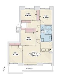 リーベンデール北11 4LDKの間取図画像