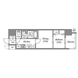 ArtizA堺 1DKの間取図画像
