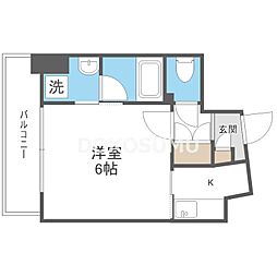 Luce新福島 1Kの間取図画像