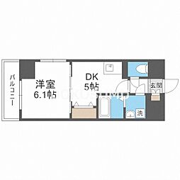 S-FORT福島海老江 1DKの間取図画像