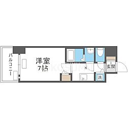 プレサンス大阪福島シエル 1Kの間取図画像