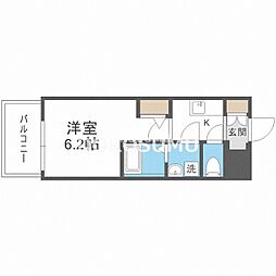 エスリードRESIDENCE大阪福島CITYWEST 1Kの間取図画像