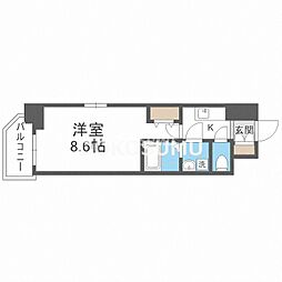 エスリード福島5 1Kの間取図画像