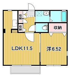 セゾン・シャルマン 1LDKの間取図画像