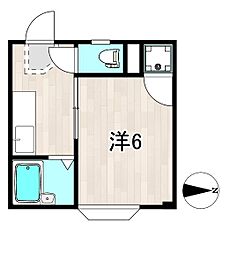 ハイツR&Y大みかA 1Kの間取図画像